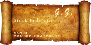 Girst Grácia névjegykártya